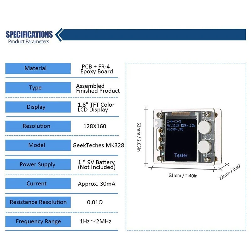 MOOL MK328 прибор для проверки транзисторов ATmega328 8 МГц цифровой Триод постоянной