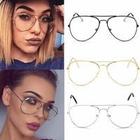 trendy round glasses for unisex vintage classic metal flat mirror optical spectacles frame vision eyeglasses pilot toad mirror