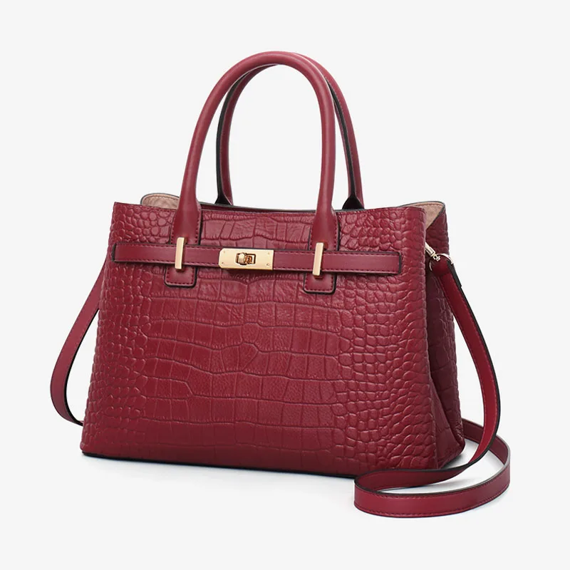 

Дизайнерские сумки, новинка 2021, кожаные сумки, высококачественные вместительные Роскошные сумки с крокодиловым узором, универсальная сумк...
