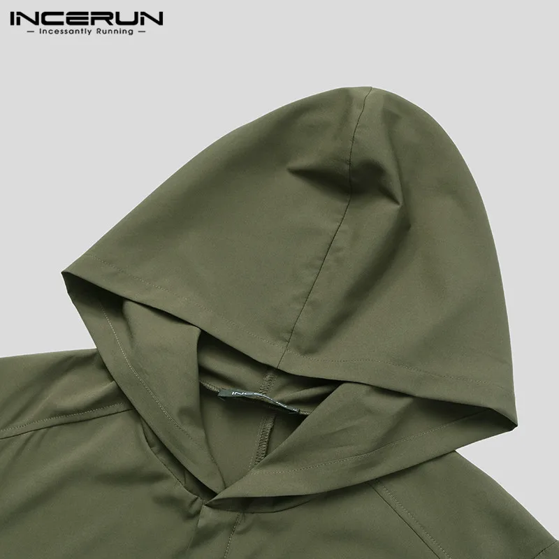 Solid Muslim Robes Mens Long Sleeve Buttons Jubba Thobe Men Autumn Hooded Mult Pockets Kaftan Islamic Clothing S-5XL INCERUN 7