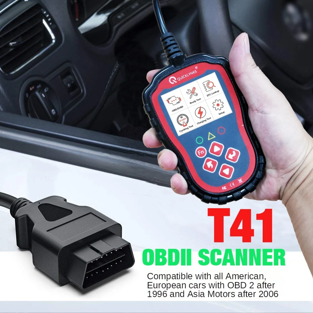

Инструмент диагностики ошибок автомобиля obd2/eobd T41, сканер считывания и очистки ошибок obd