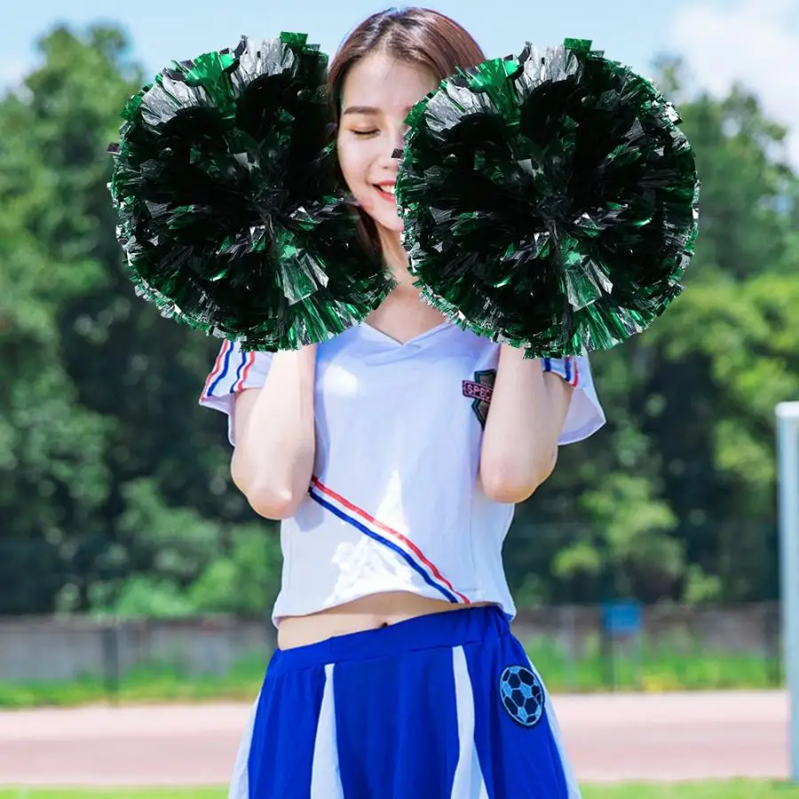 2 цвета прочные помпоны для Черлидинга танцевальной вечеринки школы спортивных