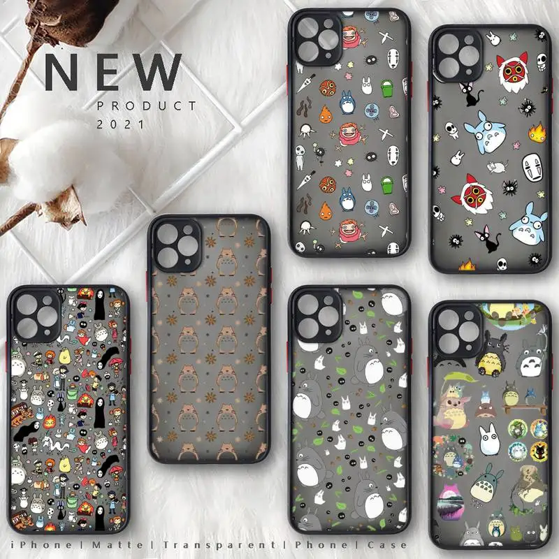 

Totoro Hayao Miyazaki Japan Phone Case matte transparent For iphone 7 8 11 12 plus mini x xs xr pro max cover