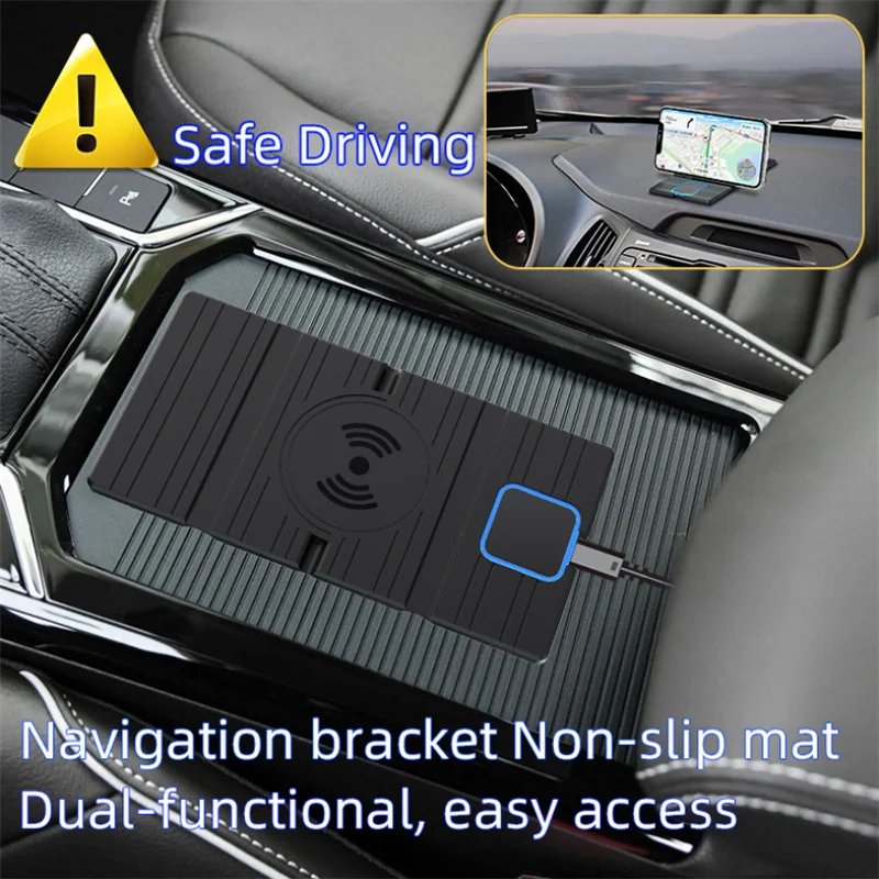 15w qi wireless charger pad fast charging dock station mount non slip mat car dashboard holder stand for iphone huawei samsung free global shipping