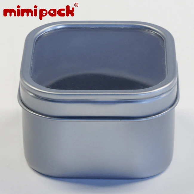 Mimipack квадратные жестяные коробки с прозрачным окном сахар шоколад коллекция рождественских подарков Конфеты жестяные банки(24 шт./лот, 6 цветов - Цвет: Silver Grey