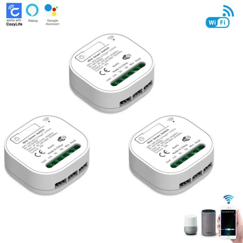 

16A Mini WiFi Switch Module Smart Remote Voice Control Cozylife DIY Switch Module Smart Home With Alexa Google Home