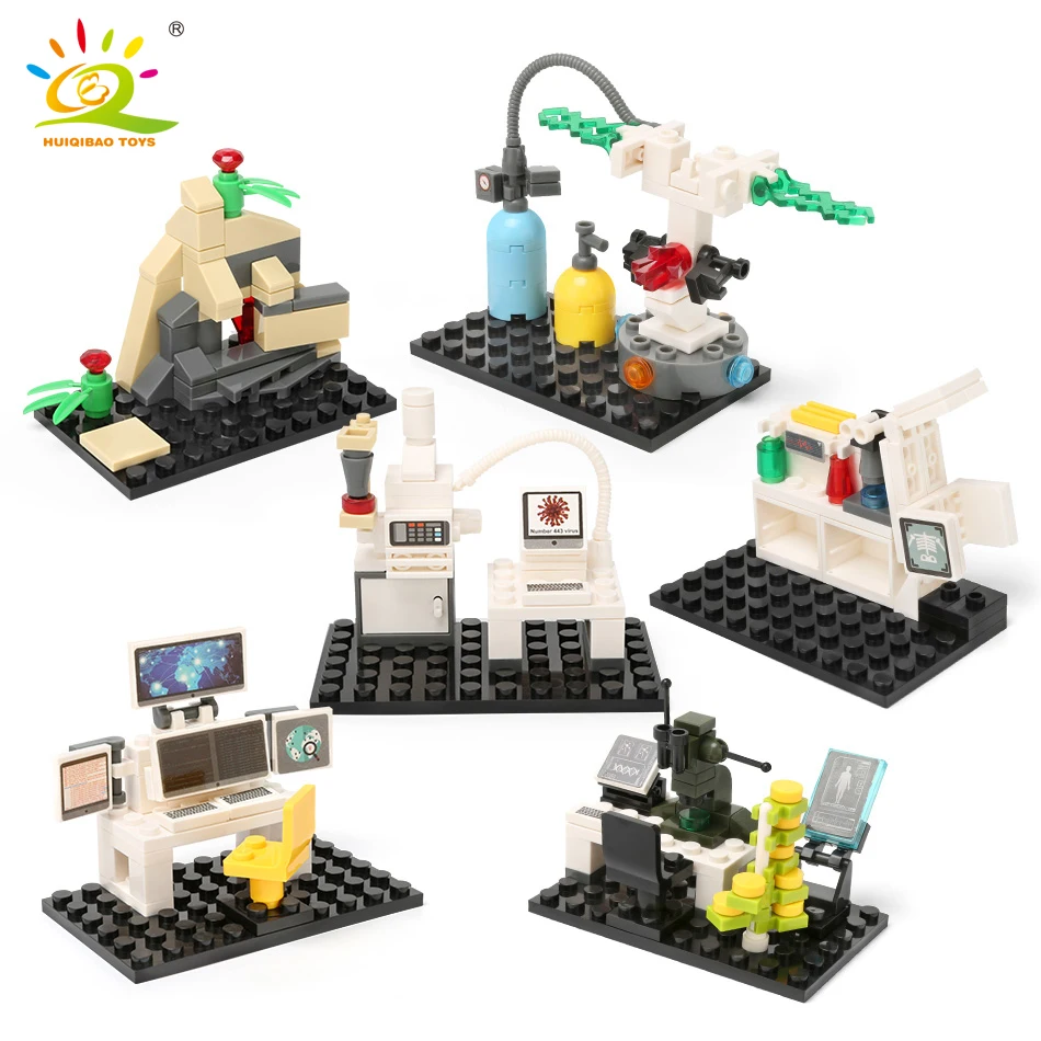 6 шт./компл. идеи пространство лабораторная фигурки строительные блоки город
