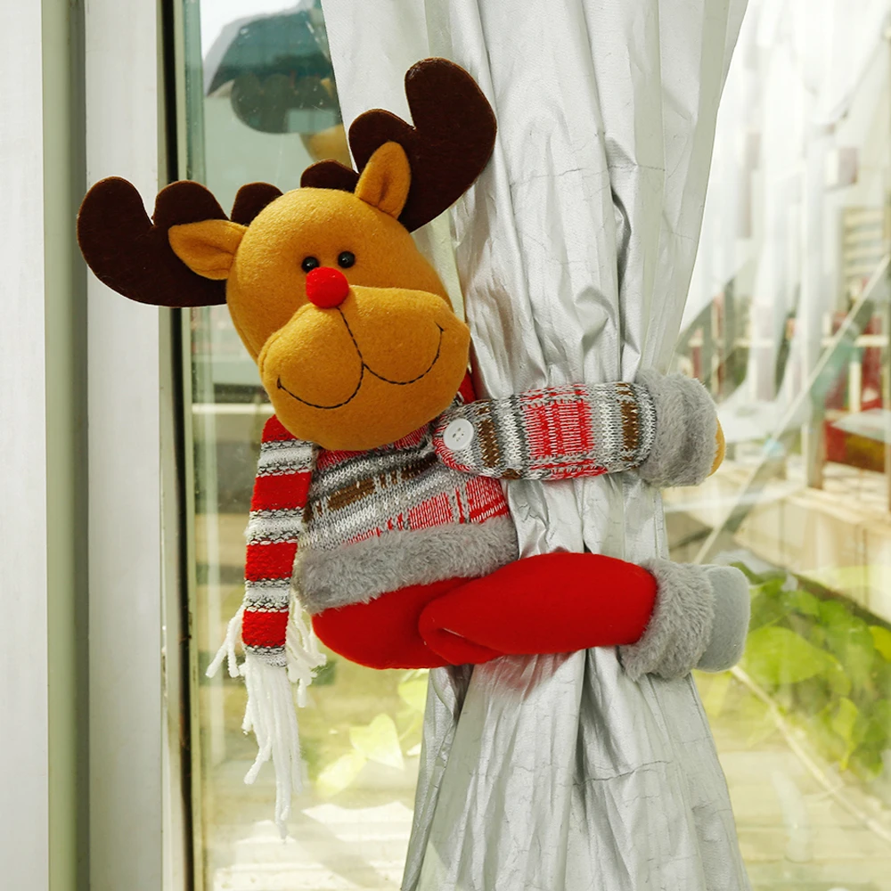 1 шт. мультяшная веселая Рождественская Фигурка Санта снеговик лося держатель