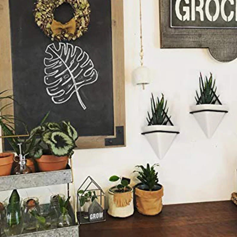 Тройной настенный плантатор набор 4 подвесных плантаторов ваза геометрический