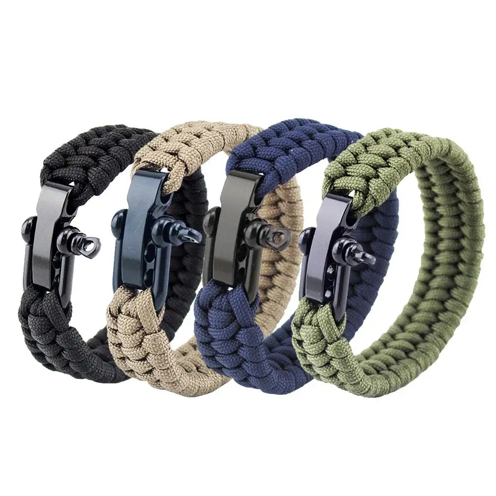 

Camping Bracelet Wristband Survival Steel Buckle Parachute Rope Durable Emergency Hand Ring Hiking Survival Bracelet Lines