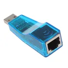 Переходник для сетевой карты Ethernet USB 2,0LAN RJ45, 100 Мбитс, прозрачный, синий