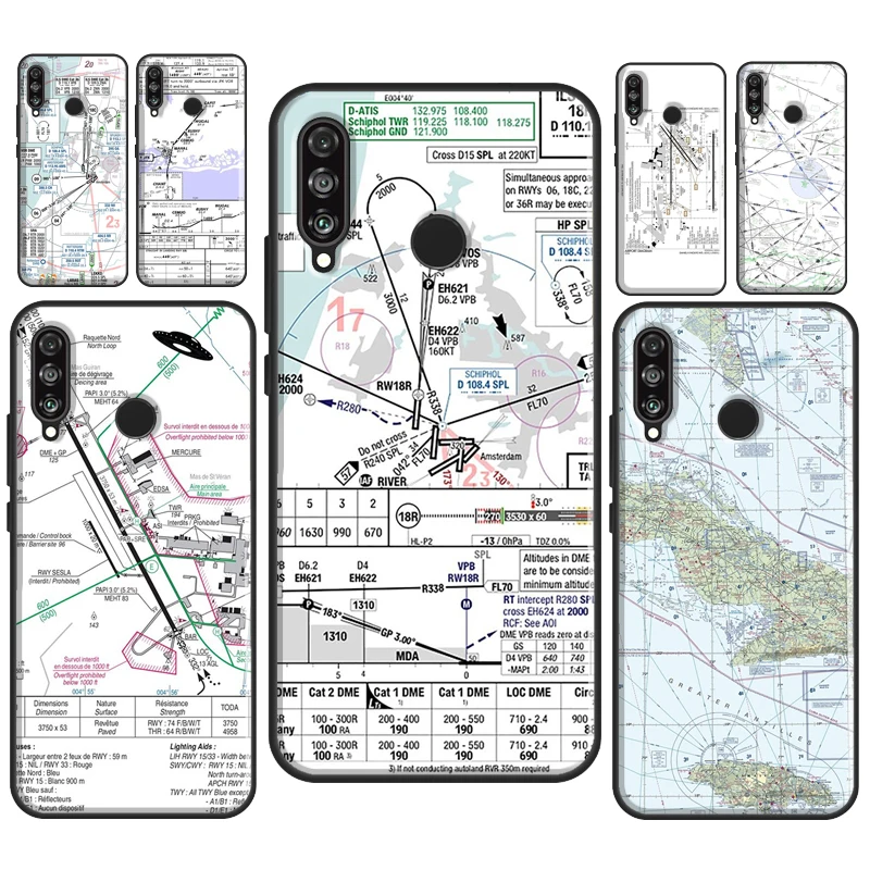Авиации диаграммы AccessoriesAirport мягкий чехол для Huawei P Smart 2019 2021 Z P40 P20 P30 Pro Mate 10 20 Lite TPU