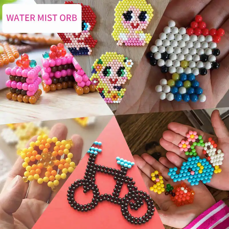 DIY 5 мм головоломка Hama Aquabeads набор бусин с водяным распылением шарики игры 3D