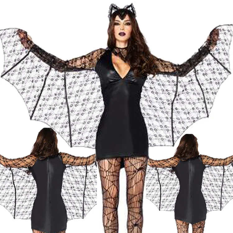 Black Bat Cosplay Costume Halloween Costumes for Women Sexy Vampire Dress Girl's Batman Carnival Party Masquerade |