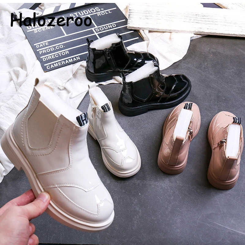 Новые осенние детские ботинки из искусственной кожи детская обувь без застежки