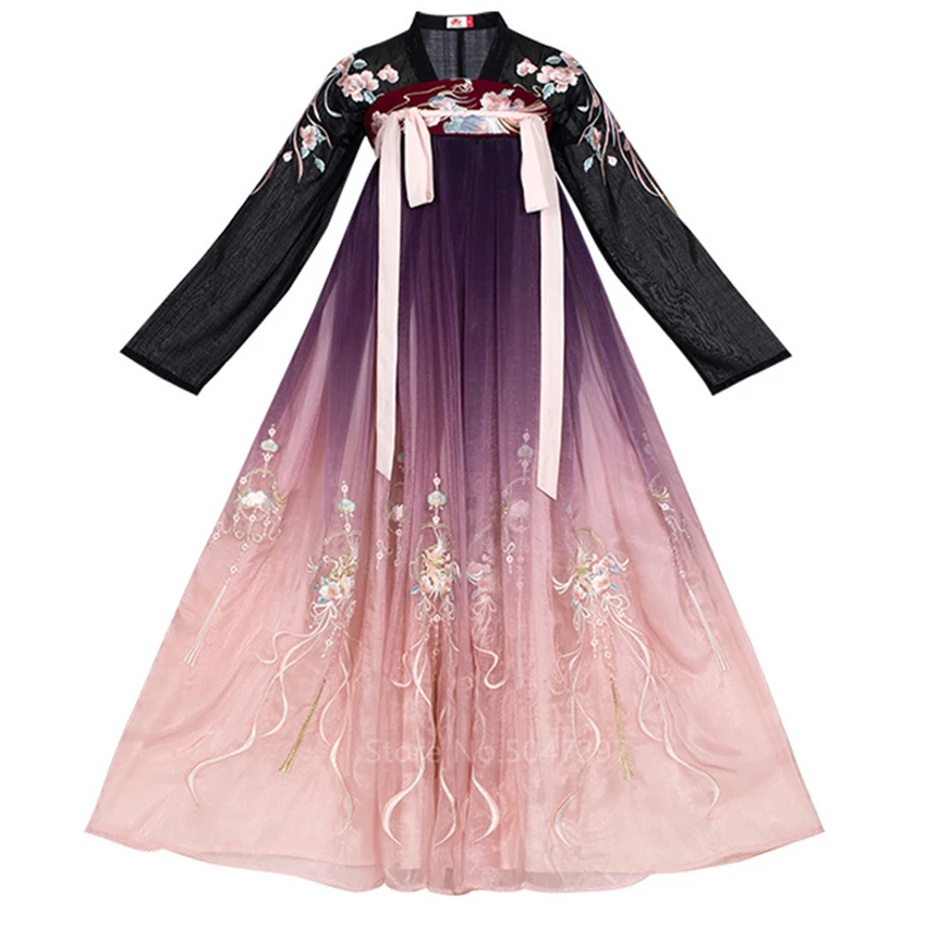 

Traditional Chinese Costume for Women Hanfu Dress Vintage Ancient Emboridery 3 6 Meter Pendulum Blouse Folk Tang Suit Party