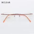 BCLEAR, красивые женские оправы из чистого титана, Женские оправы, ультралегкие модные оправы без оправы, очки высокого качества 9012