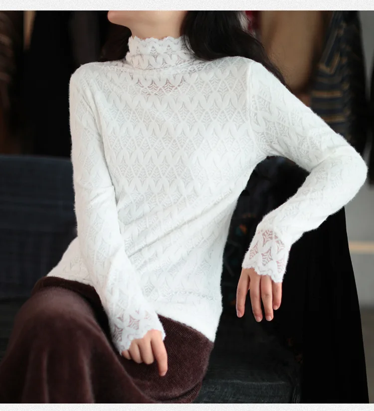 Женская зимняя футболка в стиле ретро флисовые теплые облегающие топы женские