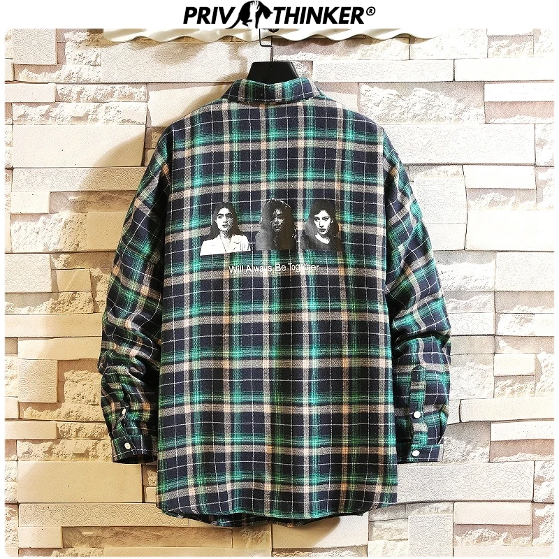 Privathinker повседневная мужская клетчатая рубашка весна осень рубашки для мужчин s