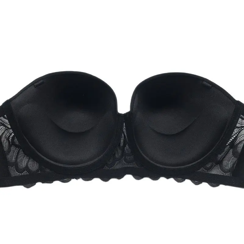 Размера плюс пуш-ап сексуальный 1/2 половина чашки для женщин кружева черный