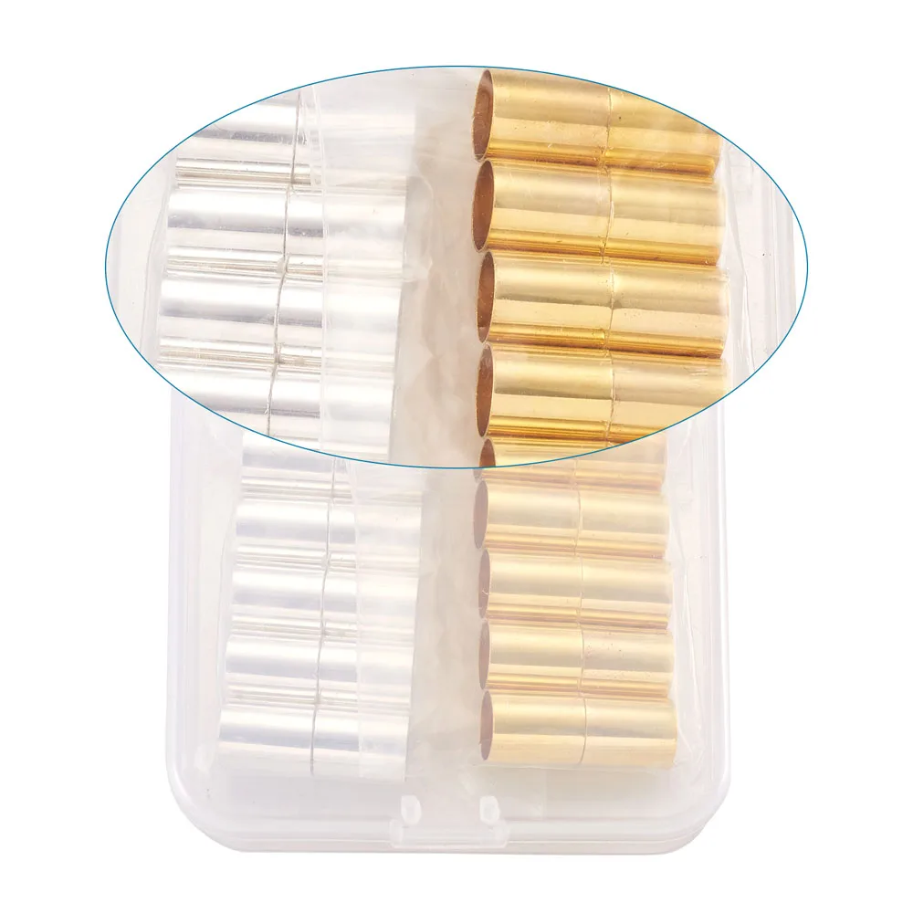 

10sets/box Brass Column Magnetic Clasps Mix Color Clasp For jewelry making DIY Bracelet Necklace Connector Accessories Hole: 9mm