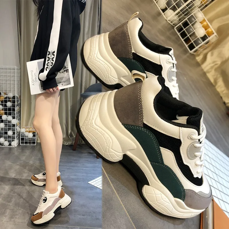 Женская Теплая Обувь повседневная дышащая сетчатая увеличивающая рост для зимы