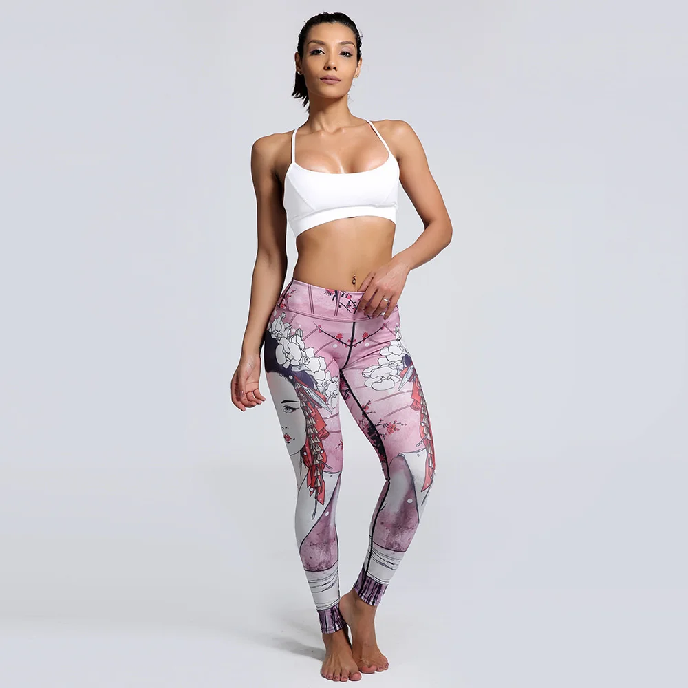 

Outdoor sports digital printing slim fit nine point Yoga Leggings yoga0193