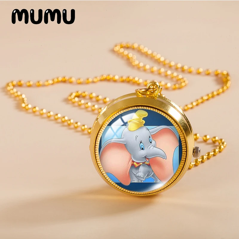 Новинка 2021 карманные часы пельмбо ожерелье Маленький слон золотой цвет