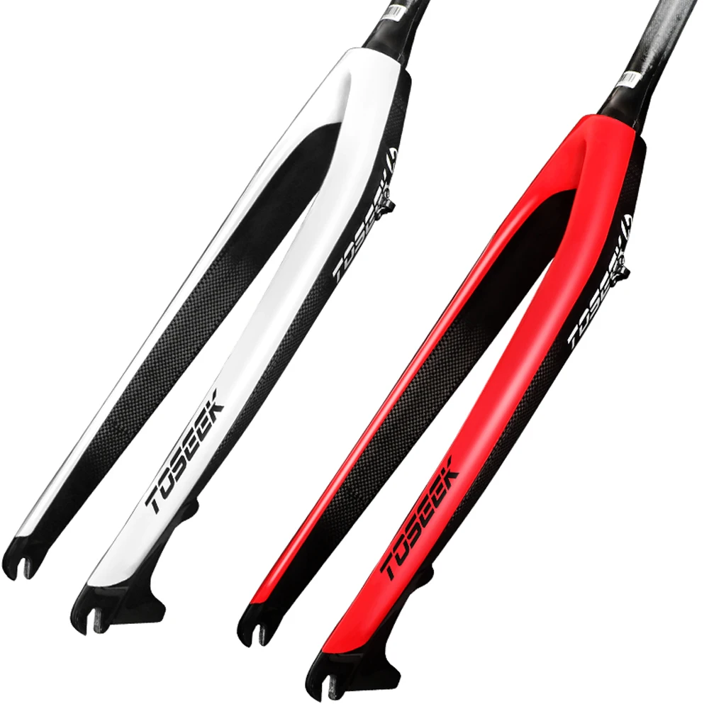 

TOSEEK Carbon Fiber Bike Fork Tapered Tube Bicycle Hard Fork 3k Gloss/ Matte Disc Brake 26 /27.5/ 29 Inches MTB Bike Accessorie