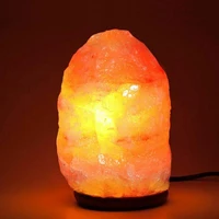 house natural hand carved usb wooden base himalayan air purifier night dimmer salt night light light switch crystal rock