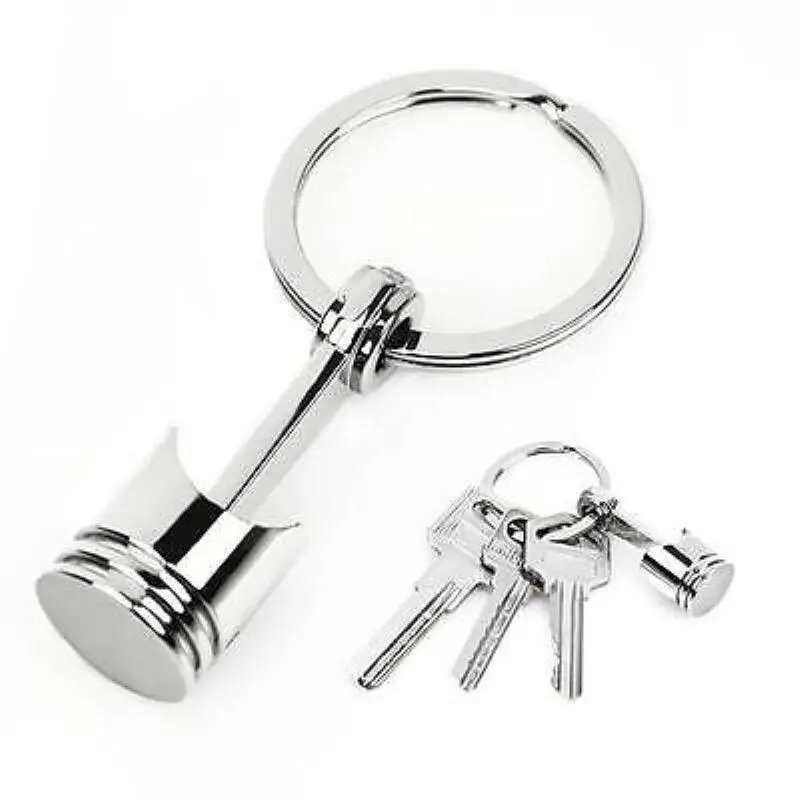 

Zinc Alloy Engine Silvery Piston Key Ring Chain Keychain Key Fob Wholesale Silver Color Available European For Men Gift Trinkets