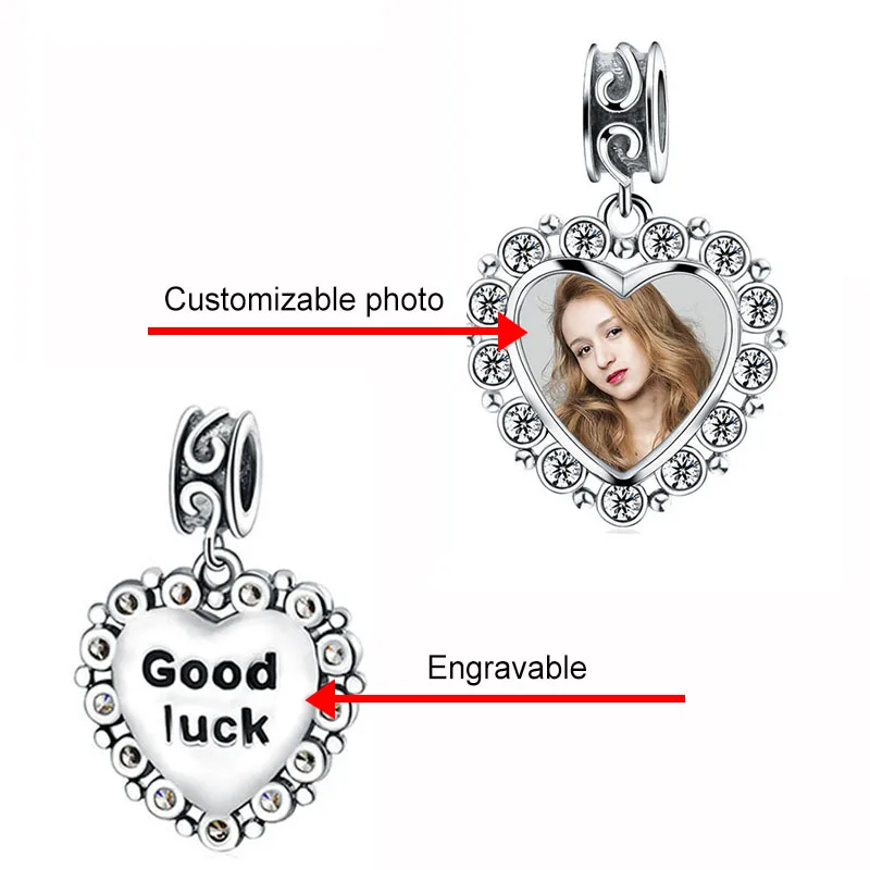 Женский браслет из серебра 925 пробы с фотобусинами | Украшения и аксессуары