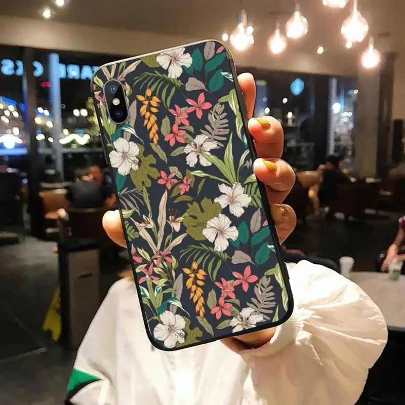 

Vintage Banana Leaf Flower fundas Phone Case for iPhone 11 12 pro XS MAX 8 7 6 6S Plus X 5S SE 2020 XR