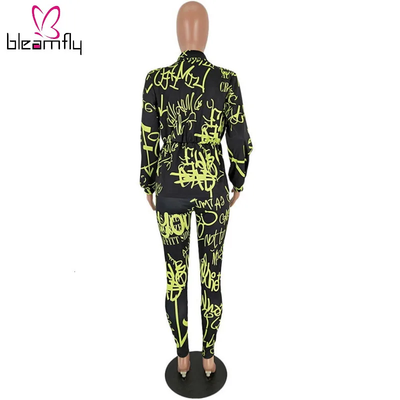 Зимний женский комплект длинный рукав с буквенным принтом галстук рубашка топ