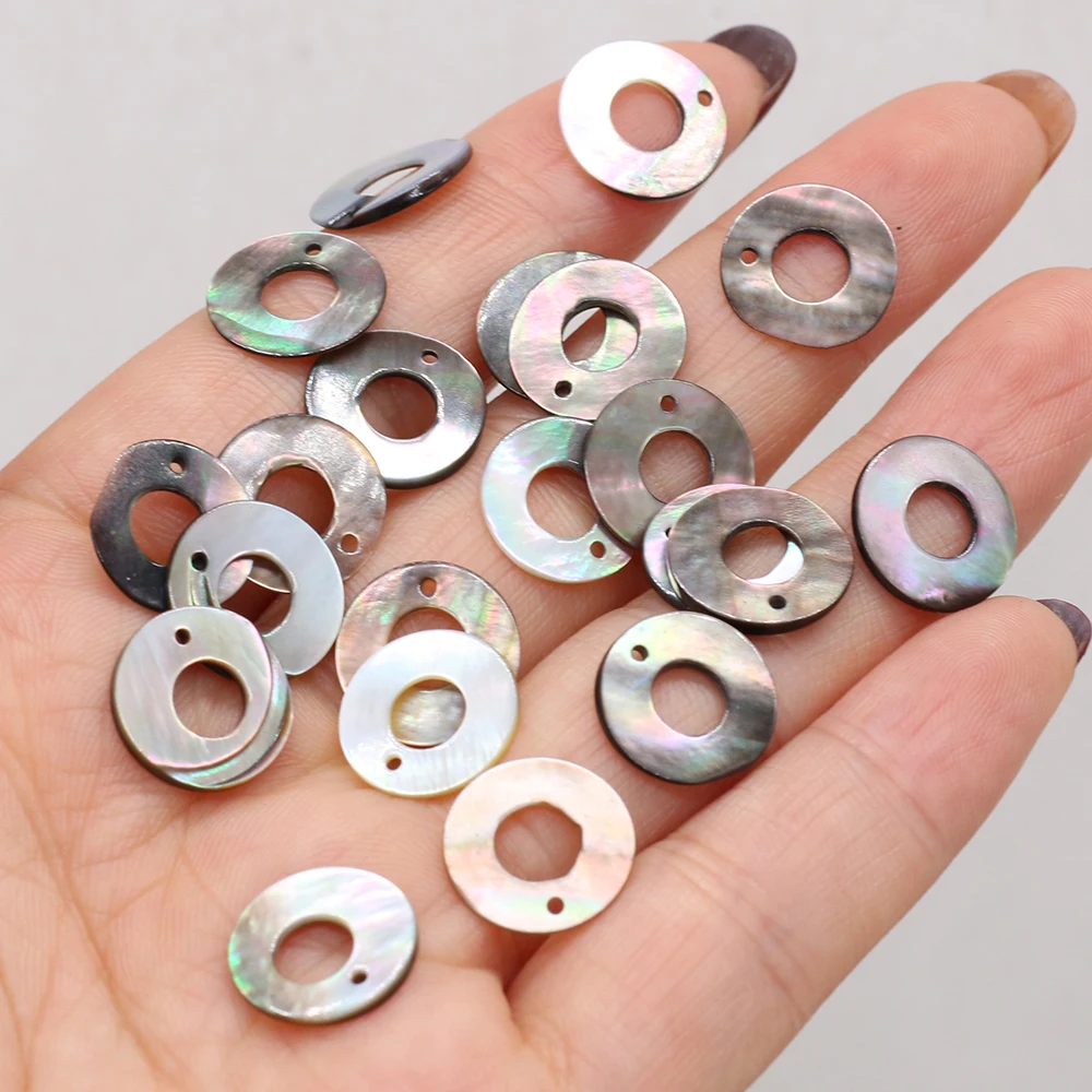 

5PCSHot Natural Freshwater Shell Circle Hollow Pendant For Woman Jewelry Making DIYNecklace Earring Accessories Charm Gift Decor