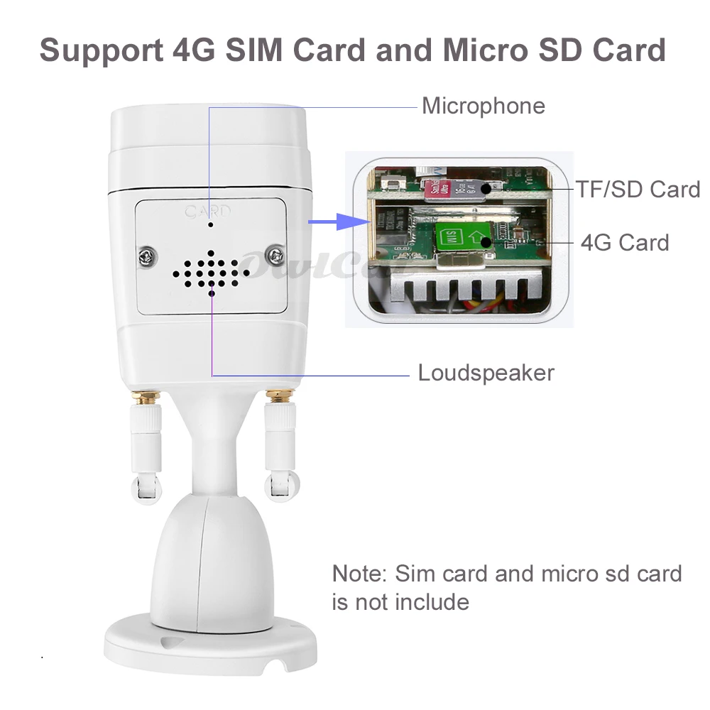 3G 4G беспроводная ip камера sim карта 1080P пуля наружная безопасности аудио микрофон