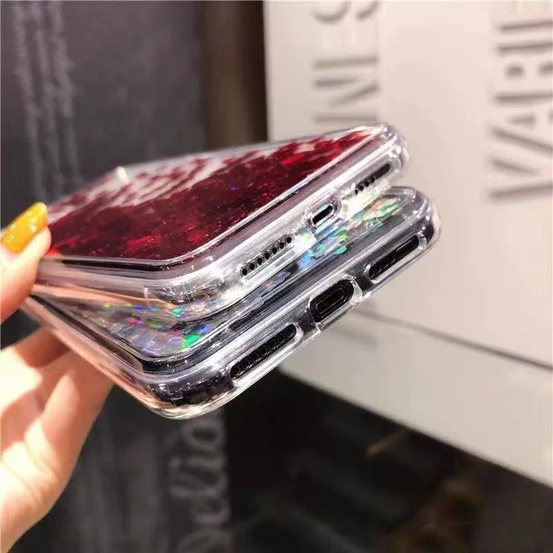 

LISM Cute Love heart-shaped quicksand Phone Case For Iphone 11 12 Pro Max 7 8 X XS Max XR SE Fashion Shockproof Soft Case Cover