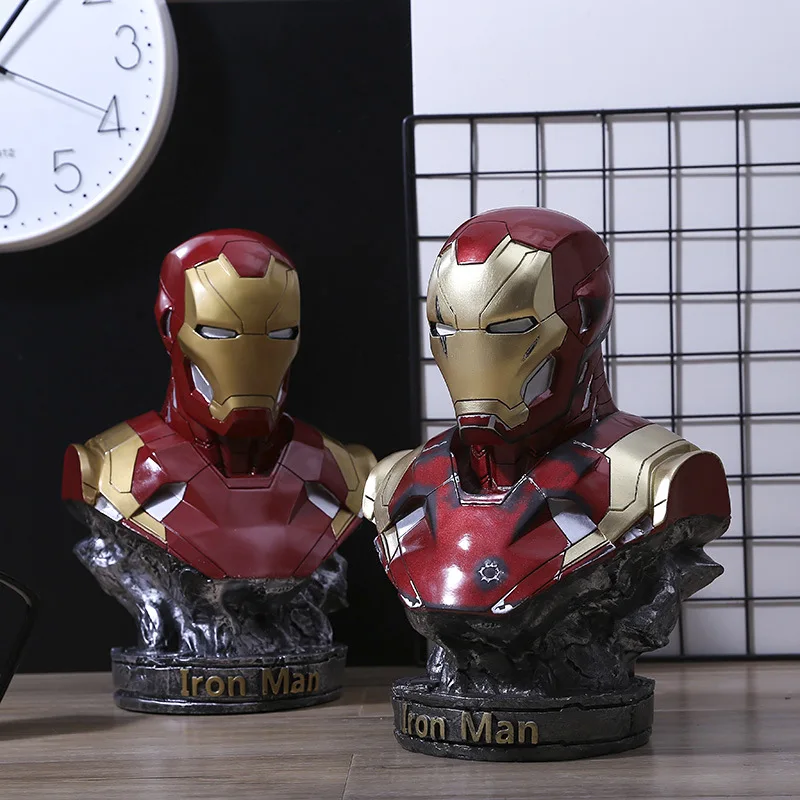 

18-40cm Super Marvel Avengers GK Resin Model Iron Man Spiderman Panther MK46 Statue Anime Figure Birthday Gifts Home Decoration