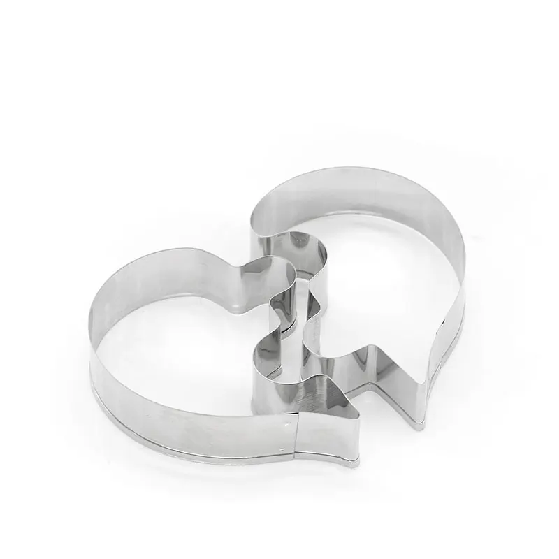 Love Puzzle Cookie Cutter 3D Stainless Steel Heart Shape Wedding Fondant Cake Decorating Tools DIY Pastry Biscuit Baking Molds | Дом и сад