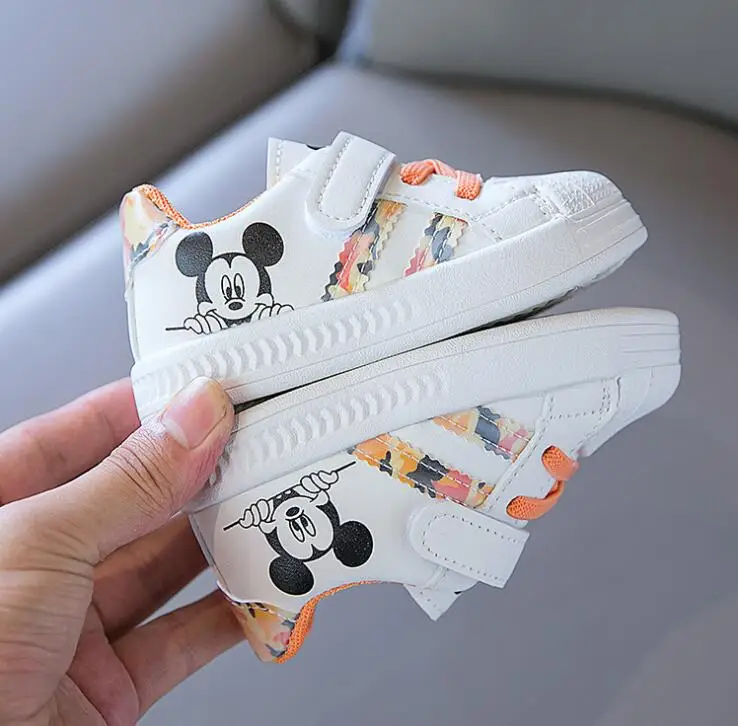 Белые Повседневные туфли Disney для маленьких мальчиков и девочек брендовые