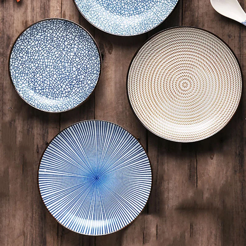 1 шт. столовая посуда в японском стиле керамическая тарелка блюдо фарфоровая