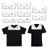 8pcs t shirt guide ruler v neck designing alignment tool for adult children make tee tool diy clothing sewing accessory