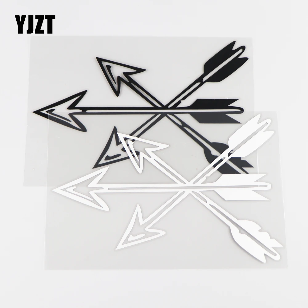 

YJZT 17.0CM×11.3CM Personalized Car Stickers Creative Weapon Pattern Cross Arrow Vinyl Decal Decoration 1C-0017