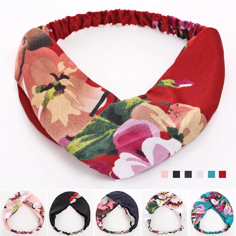 1 шт. шифоновая цветочная ткань повязка на голову с перекрестными узелками и