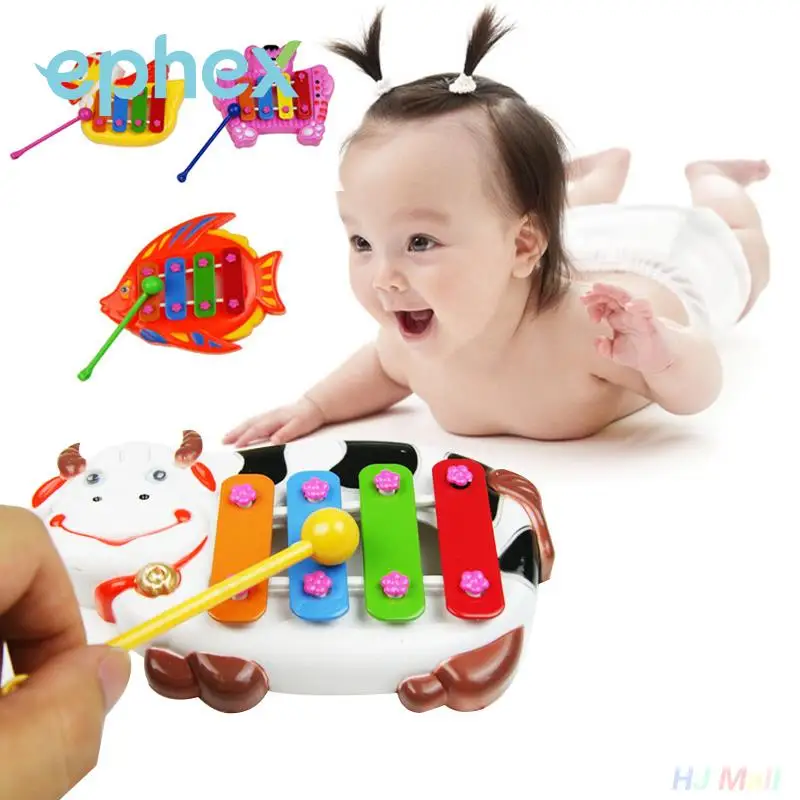 Animal Toys Educational Toy Cartoon Four Tones Baby Piano Gifts for Kids Hand Beat Gift Developmental | Игрушки и хобби