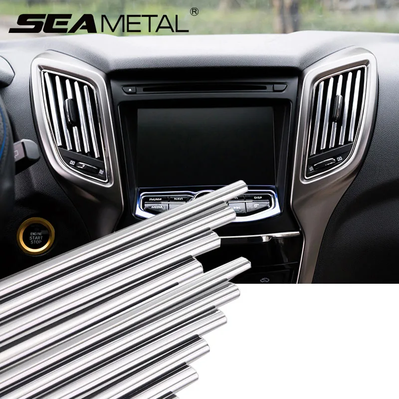 Молдинги для салона автомобиля хромированная наклейка s универсальные полоски