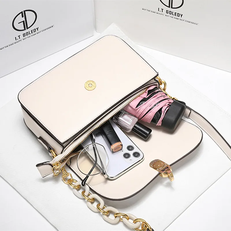 

Famous Luxury Brand 2021 New Fashion Ladies High Quality Leather Chain Flap Underarm Bag All-match Crossbody Shoulder Bag Cc Gg