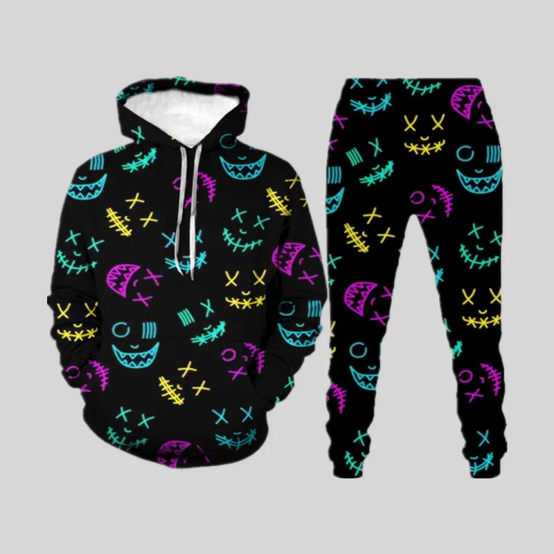 

Spring and Autumn Fashion Trend Hoodie Set Sportswear Pullover and Sweatpants Oversized Sportswear Pullover Two-piece Set 2021
