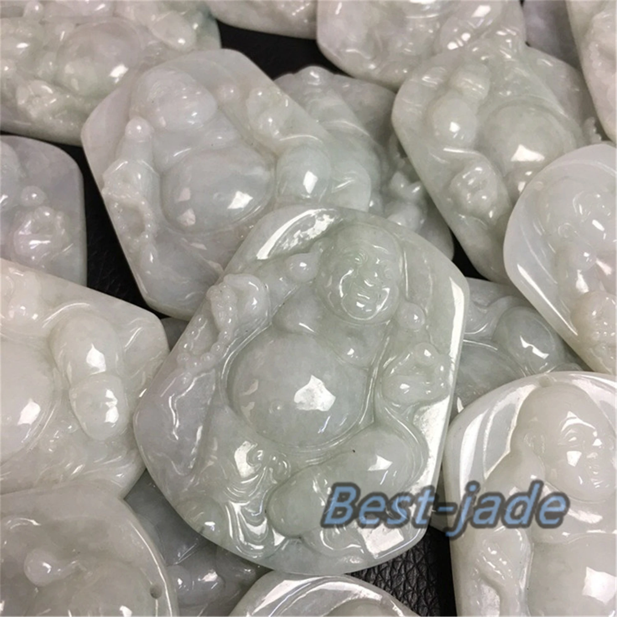 Подставка Будда Натуральный Белый Зеленый Класс нефритовый человек Бирма ЖАДЕИТ