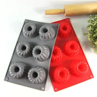 high quality diy 6 cavity cake mold for baking silicone 3d cake decorating bakeware for chiffon mousse pastry dessert moulds